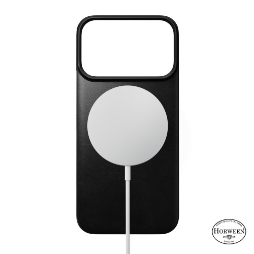 NOMAD Magnetic Leather Back - nakładka magnetyczna na iPhone 18 Pro / 17 Pro kompatybilna z MagSafe, skóra Horween (black), widok 2