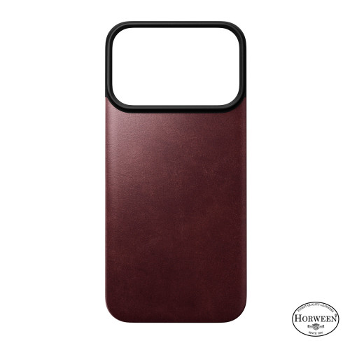NOMAD Magnetic Leather Back - nakładka magnetyczna na iPhone 18 Pro / 17 Pro kompatybilna z MagSafe, skóra Horween (burgundy), view 4