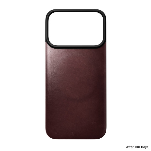 NOMAD Magnetic Leather Back - nakładka magnetyczna na iPhone 18 Pro / 17 Pro kompatybilna z MagSafe, skóra Horween (burgundy), view 6