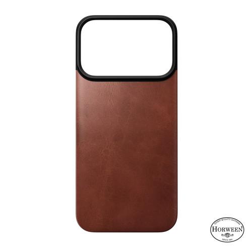 NOMAD Magnetic Leather Back - nakładka magnetyczna na iPhone 18 Pro / 17 Pro kompatybilna z MagSafe, skóra Horween (olde dublin), pohled 6