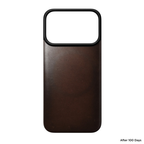 NOMAD Magnetic Leather Back - nakładka magnetyczna na iPhone 18 Pro / 17 Pro kompatybilna z MagSafe, skóra Horween (rustic brown), view 6