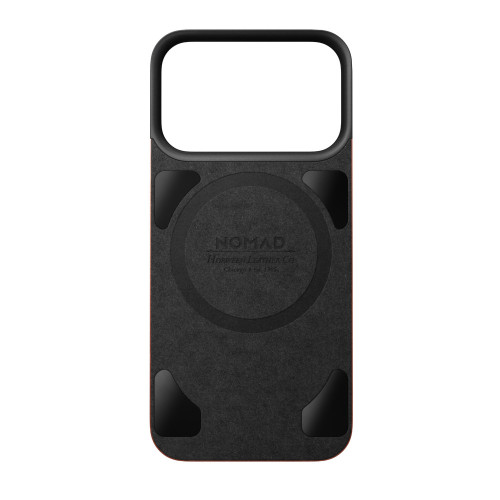NOMAD Magnetic Leather Back - nakładka magnetyczna na iPhone 18 Pro / 17 Pro kompatybilna z MagSafe, skóra Horween (olde dublin), pohled 8