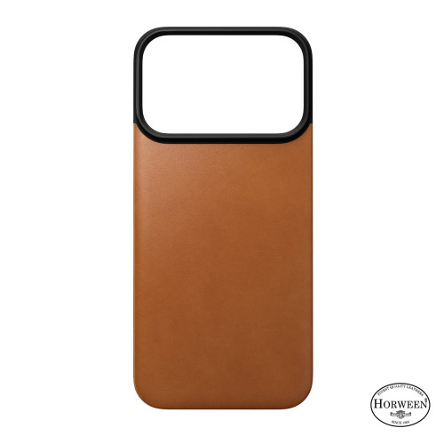 NOMAD Magnetic Leather Back - nakładka magnetyczna na iPhone 18 Pro / 17 Pro kompatybilna z MagSafe, skóra Horween (saddle), view 4