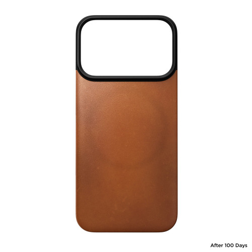 NOMAD Magnetic Leather Back - nakładka magnetyczna na iPhone 18 Pro / 17 Pro kompatybilna z MagSafe, skóra Horween (saddle), view 6