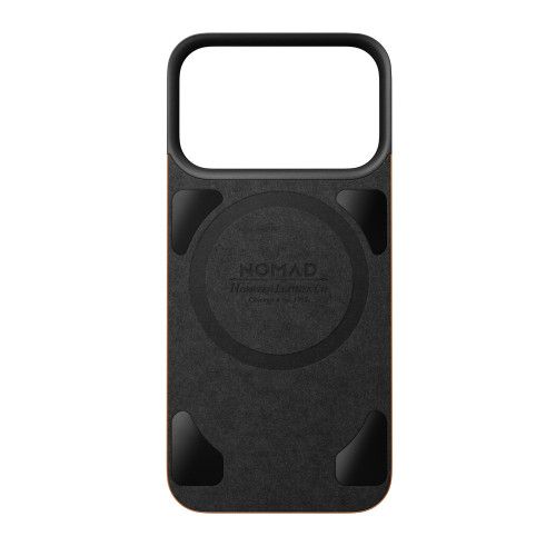 NOMAD Magnetic Leather Back - nakładka magnetyczna na iPhone 18 Pro / 17 Pro kompatybilna z MagSafe, skóra Horween (saddle), view 7