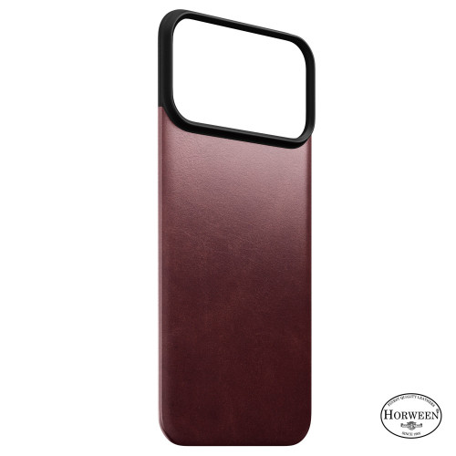 NOMAD Magnetic Leather Back - nakładka magnetyczna na iPhone 18 Pro Max / 17 Pro Max kompatybilna z MagSafe, skóra Horween (burgundy)