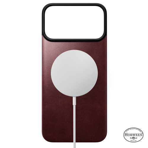 NOMAD Magnetic Leather Back - nakładka magnetyczna na iPhone 18 Pro Max / 17 Pro Max kompatybilna z MagSafe, skóra Horween (burgundy), view 2