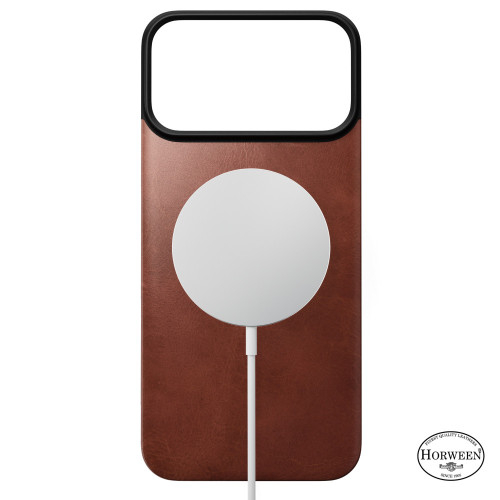 NOMAD Magnetic Leather Back - nakładka magnetyczna na iPhone 18 Pro Max / 17 Pro Max kompatybilna z MagSafe, skóra Horween (olde dublin), pohled 2