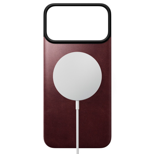 NOMAD Magnetic Leather Back - nakładka magnetyczna na iPhone 18 Pro Max / 17 Pro Max kompatybilna z MagSafe, skóra Horween (burgundy), view 3