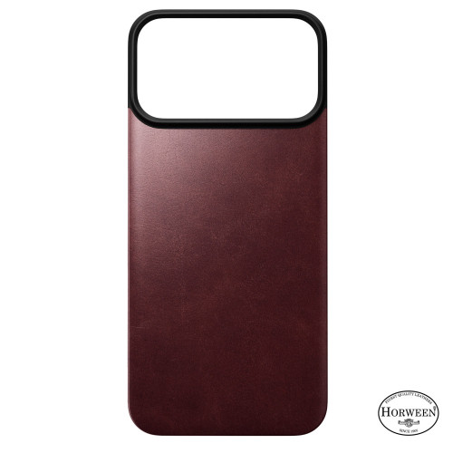NOMAD Magnetic Leather Back - nakładka magnetyczna na iPhone 18 Pro Max / 17 Pro Max kompatybilna z MagSafe, skóra Horween (burgundy), view 4