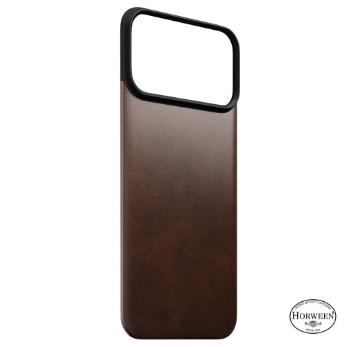 NOMAD Magnetic Leather Back - nakładka magnetyczna na iPhone 18 Pro Max / 17 Pro Max kompatybilna z MagSafe, skóra Horween (rustic brown)