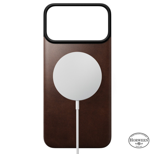 NOMAD Magnetic Leather Back - nakładka magnetyczna na iPhone 18 Pro Max / 17 Pro Max kompatybilna z MagSafe, skóra Horween (rustic brown), pohled 2
