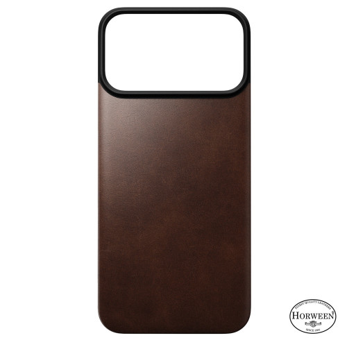 NOMAD Magnetic Leather Back - nakładka magnetyczna na iPhone 18 Pro Max / 17 Pro Max kompatybilna z MagSafe, skóra Horween (rustic brown), pohled 4