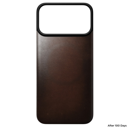 NOMAD Magnetic Leather Back - nakładka magnetyczna na iPhone 18 Pro Max / 17 Pro Max kompatybilna z MagSafe, skóra Horween (rustic brown), pohled 6