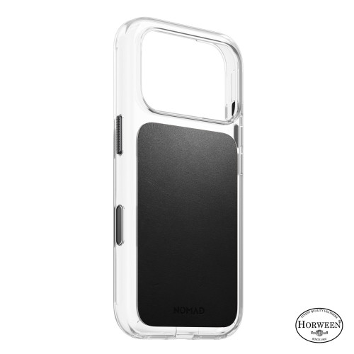 NOMAD Clear Leather Case - etui do iPhone 18 Pro / 17 Pro kompatybilne z MagSafe, skóra Horween (black)