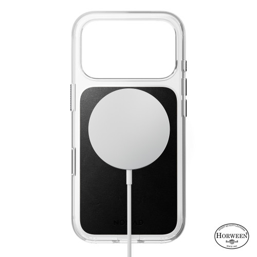 NOMAD Clear Leather Case - etui do iPhone 18 Pro / 17 Pro kompatybilne z MagSafe, skóra Horween (black), view 2