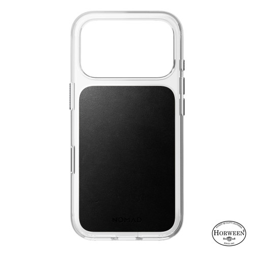NOMAD Clear Leather Case - etui do iPhone 18 Pro / 17 Pro kompatybilne z MagSafe, skóra Horween (black), view 4