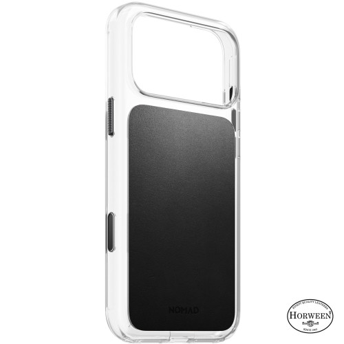 NOMAD Clear Leather Case - etui do iPhone 18 Pro Max / 17 Pro Max kompatybilne z MagSafe, skóra Horween (black)