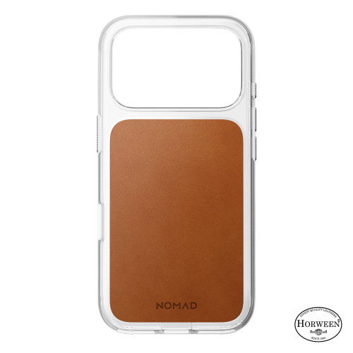 NOMAD Clear Leather Case - etui do iPhone 18 Pro / 17 Pro kompatybilne z MagSafe, skóra Horween (saddle), widok 4