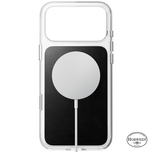 NOMAD Clear Leather Case - etui do iPhone 18 Pro Max / 17 Pro Max kompatybilne z MagSafe, skóra Horween (black), view 2