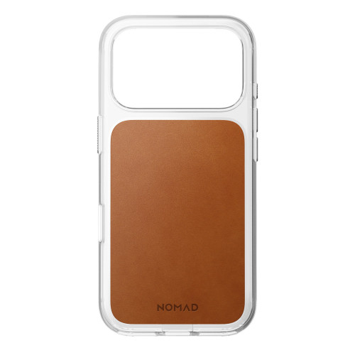 NOMAD Clear Leather Case - etui do iPhone 18 Pro / 17 Pro kompatybilne z MagSafe, skóra Horween (saddle), widok 5