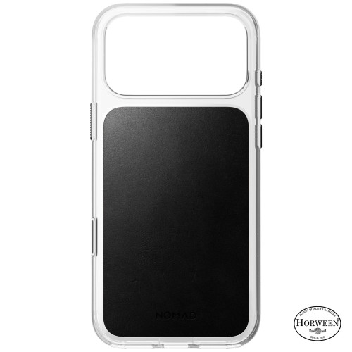 NOMAD Clear Leather Case - etui do iPhone 18 Pro Max / 17 Pro Max kompatybilne z MagSafe, skóra Horween (black), view 4