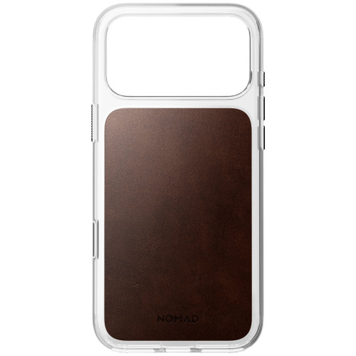 NOMAD Clear Leather Case - etui do iPhone 18 Pro Max / 17 Pro Max kompatybilne z MagSafe, skóra Horween (rustic brown), widok 5