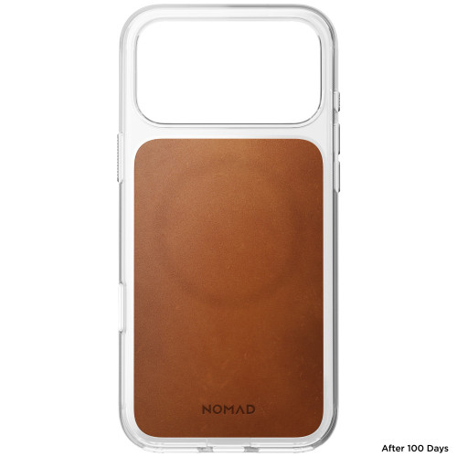 NOMAD Clear Leather Case - etui do iPhone 18 Pro Max / 17 Pro Max kompatybilne z MagSafe, skóra Horween (saddle), widok 6