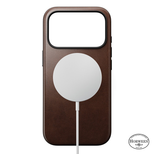 NOMAD Modern Leather Case - etui do iPhone 18 Pro / 17 Pro kompatybilne z MagSafe, skóra Horween (rustic brown), widok 2