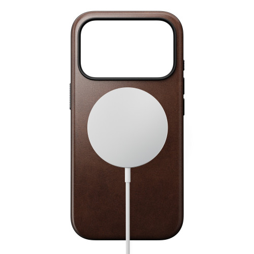 NOMAD Modern Leather Case - etui do iPhone 18 Pro / 17 Pro kompatybilne z MagSafe, skóra Horween (rustic brown), widok 3