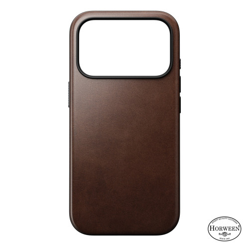 NOMAD Modern Leather Case - etui do iPhone 18 Pro / 17 Pro kompatybilne z MagSafe, skóra Horween (rustic brown), widok 4