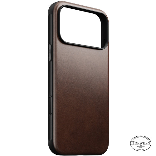 NOMAD Modern Leather Case - etui do iPhone 18 Pro Max / 17 Pro Max kompatybilne z MagSafe, skóra Horween (rustic brown)