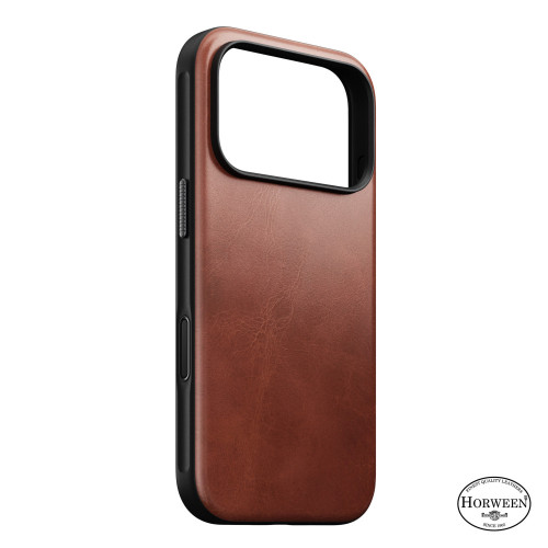 NOMAD Modern Leather Case - etui do iPhone 18 Pro / 17 Pro kompatybilne z MagSafe, skóra Horween (olde dublin)