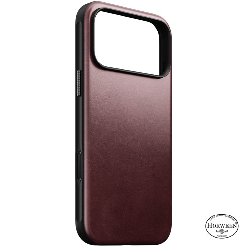 NOMAD Modern Leather Case - etui do iPhone 18 Pro Max / 17 Pro Max kompatybilne z MagSafe, skóra Horween (burgundy)
