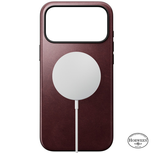 NOMAD Modern Leather Case - etui do iPhone 18 Pro Max / 17 Pro Max kompatybilne z MagSafe, skóra Horween (burgundy), nézet 2