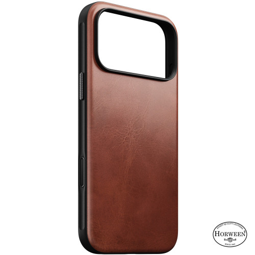 NOMAD Modern Leather Case - etui do iPhone 18 Pro Max / 17 Pro Max kompatybilne z MagSafe, skóra Horween (olde dublin)