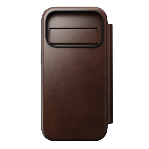 NOMAD Modern Leather Folio - etui do iPhone 18 Pro / 17 Pro kompatybilne z MagSafe, skóra Horween (rustic brown), widok 5