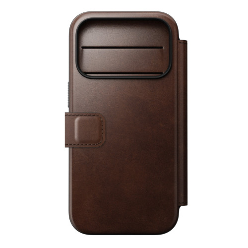 NOMAD Modern Leather Folio - etui do iPhone 18 Pro / 17 Pro kompatybilne z MagSafe, skóra Horween (rustic brown), widok 7