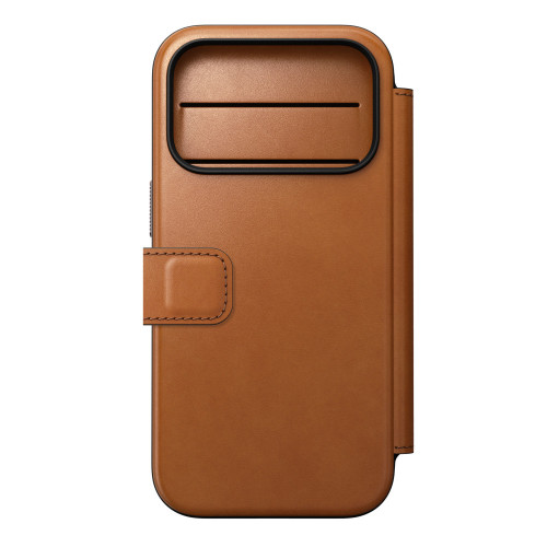 NOMAD Modern Leather Folio - etui do iPhone 18 Pro / 17 Pro kompatybilne z MagSafe, skóra Horween (saddle), widok 6