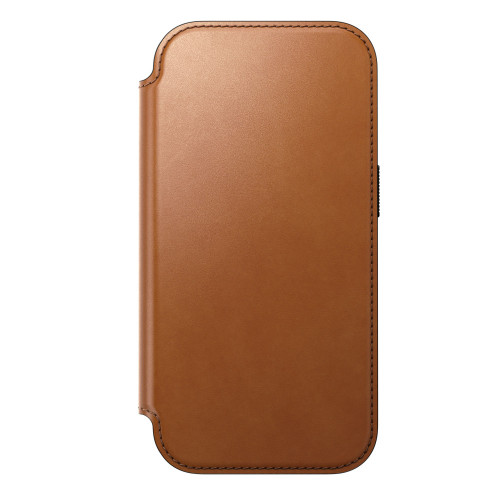 NOMAD Modern Leather Folio - etui do iPhone 18 Pro / 17 Pro kompatybilne z MagSafe, skóra Horween (saddle), widok 8