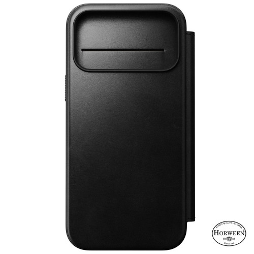 NOMAD Modern Leather Folio - etui do iPhone 18 Pro Max / 17 Pro Max kompatybilne z MagSafe, skóra Horween (black), widok 4