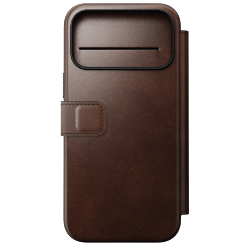 NOMAD Modern Leather Folio - etui do iPhone 18 Pro Max / 17 Pro Max kompatybilne z MagSafe, skóra Horween (rustic brown), widok 7