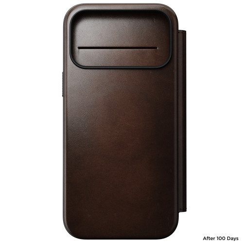 NOMAD Modern Leather Folio - etui do iPhone 18 Pro Max / 17 Pro Max kompatybilne z MagSafe, skóra Horween (rustic brown), widok 8