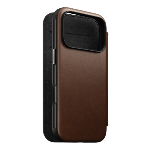 NOMAD Modern Leather Folio - etui do iPhone 18 Pro / 17 Pro kompatybilne z MagSafe, skóra Camino (brown)