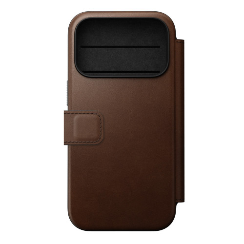 NOMAD Modern Leather Folio - etui do iPhone 18 Pro / 17 Pro kompatybilne z MagSafe, skóra Camino (brown), widok 4