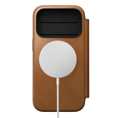 NOMAD Modern Leather Folio - etui do iPhone 18 Pro / 17 Pro kompatybilne z MagSafe, skóra Camino (english tan-c), widok 2