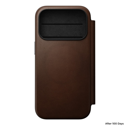 NOMAD Modern Leather Folio - etui do iPhone 18 Pro / 17 Pro kompatybilne z MagSafe, skóra Camino (brown), widok 5