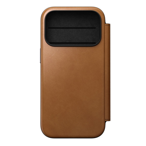 NOMAD Modern Leather Folio - etui do iPhone 18 Pro / 17 Pro kompatybilne z MagSafe, skóra Camino (english tan-c), widok 3