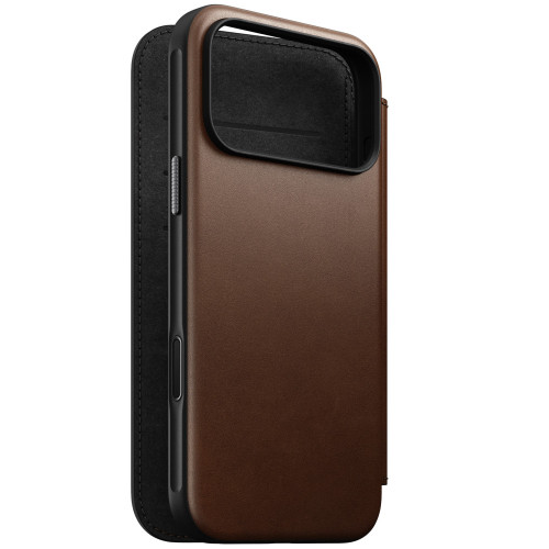 NOMAD Modern Leather Folio - etui do iPhone 18 Pro Max / 17 Pro Max kompatybilne z MagSafe, skóra Camino (brown)