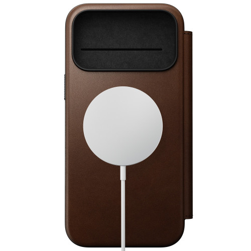 NOMAD Modern Leather Folio - etui do iPhone 18 Pro Max / 17 Pro Max kompatybilne z MagSafe, skóra Camino (brown), nézet 2